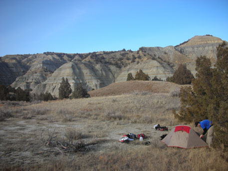 Camping in Theodore Roosevelt National Park in North Dakota