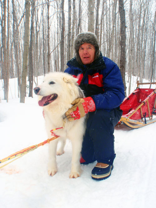 My Dad with a sled dog